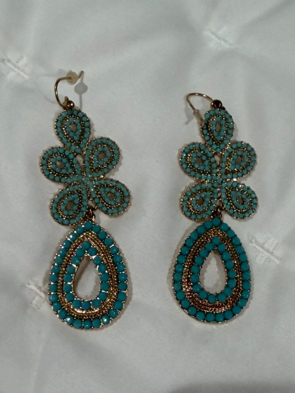 Stella & Dot Turquoise Capri Chandelier earrings